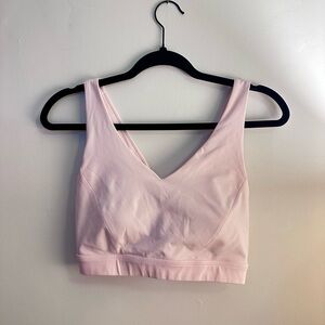 Lululemon Pink V-neck Cross Back Sports Bra